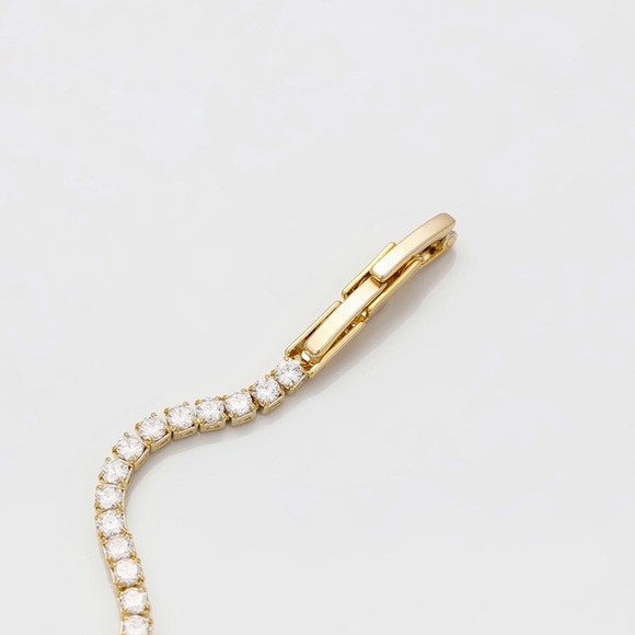 Snake Tennis Bracelet 14k Gold Plated | Luxury Jewelry - Picture 6 of 10